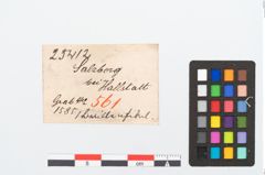 Etikett zu Bronzebrillenfibel (NHMW-PRAE-025412)